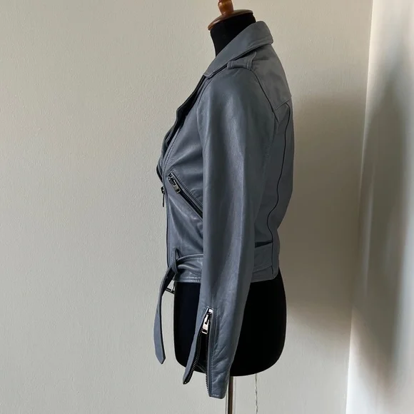 Allsaints All Saints Balfern Slim Fit Sheepskin Leather Jacket NEW - XS / US2